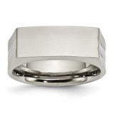 Chisel Stainless Steel Brushed and Polished Signet Ring, 9 mm