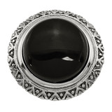 Stainless Steel Black Glass with Textured Edge Ring
