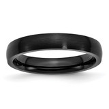 Chisel Stainless Steel Brushed Black Ion-Plated 4 mm Wedding Band, Domed