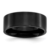 Chisel Stainless Steel Polished Black Ion-Plated 8 mm Flat Wedding Band