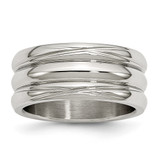 Stainless Steel Polished 10 mm Grooved Band Ring