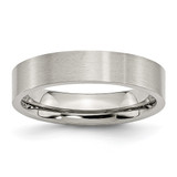 Chisel Stainless Steel Brushed 5 mm Flat Wedding Band