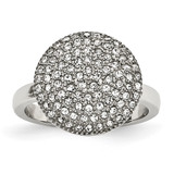 Stainless Steel Polished with Preciosa Crystal Circle Ring