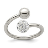 Chisel Stainless Steel Polished with Preciosa Crystal Ring, 2 mm