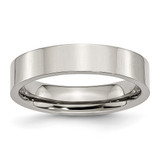 Chisel Stainless Steel Polished 5 mm Flat Wedding Band