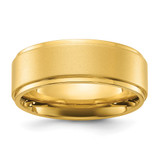 Chisel Stainless Steel Polished Yellow Ion-Plated Brushed Center 8 mm Wedding Band, Step Down