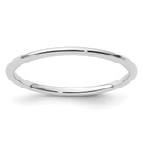 Rhodium-Plated 14K White Gold 1.2 mm Half Round Polished Stackable Wedding Band