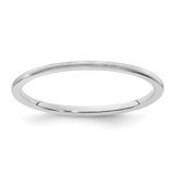 Rhodium-Plated 14K White Gold 1.2 mm Half Round Satin Stackable Wedding Band, Brushed