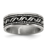 Black & White Fancy Men'S Band Ring