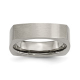 Titanium Satin 6 mm Square Wedding Band, Brushed