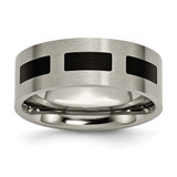 Chisel Titanium Brushed with Black Rubber 8 mm Flat Wedding Band