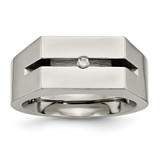 Titanium with 0.06ct Diamond Polished Wedding Band, 8 mm