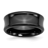 Chisel Titanium Black Ti Polished Concave 9 mm Wedding Band