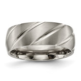 Chisel Titanium Satin 8 mm Swirl Design Wedding Band, Domed, Brushed