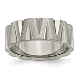 Titanium Satin and Polished 8 mm Notched Wedding Band - TB328