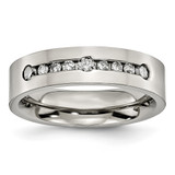 Titanium Polished 0.5ct Diamond 6 mm Wedding Band