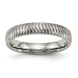 Titanium Polished and Textured 4 mm Wedding Band