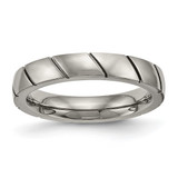 Titanium Polished 4 mm Grooved Wedding Band