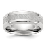 Chisel Titanium Polished with Brushed Center 8 mm Wedding Band, Domed