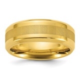 Chisel Titanium Polished Yellow Ion-Plated Brushed Center 8 mm Wedding Band