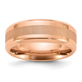Chisel Titanium Polished Rose Ion-Plated Brushed Center 8 mm Wedding Band