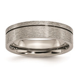 Titanium Grooved 6 mm Brushed Wedding Band