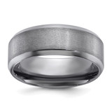 Chisel Tantalum Brushed and Polished 8 mm Beveled Edge Wedding Band