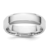 Rhodium-Plated 14K White Gold 5.5 mm Bevel Edge Comfort Fit Wedding Band