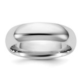 Rhodium-Plated 14K White Gold 5.5 mm Standard Comfort Fit Wedding Band, Domed