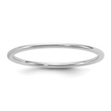 Rhodium-Plated 14K White Gold 1 mm Lightweight Comfort Fit Wedding Band, Domed