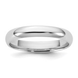 Rhodium-Plated 14K White Gold 3.5 mm Lightweight Comfort Fit Wedding Band, Domed