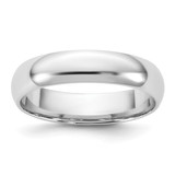 Rhodium-Plated 14K White Gold 4.5 mm Lightweight Comfort Fit Wedding Band, Domed