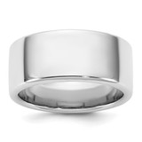 Rhodium-Plated 14K White Gold 9 mm European Comfort Fit Wedding Band, Domed