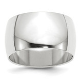 Rhodium-Plated 14K White Gold 12 mm Half-Round Wedding Band