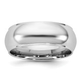 Rhodium-Plated 14K White Gold 7 mm Half Round with Edge Wedding Band