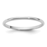 Rhodium-Plated 14K White Gold 1.5 mm Lightweight Half Round Wedding Band