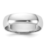 Rhodium-Plated 14K White Gold 5.5 mm Lightweight Half Round Wedding Band