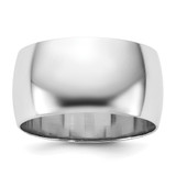 Rhodium-Plated 14K White Gold 10 mm Lightweight Half Round Wedding Band