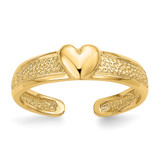 14K Yellow Gold Heart Toe Ring