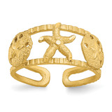 14K Yellow Gold Starfish and Shells Toe Ring
