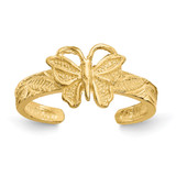 14K Yellow Gold Butterfly Toe Ring, 2 mm