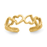 14K Yellow Gold Open Hearts Toe Ring, 5 mm