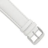 DeBeer 26 mm White Smooth Leather Chronograph with Silver-Tone Buckle 7.5 Inch Watch Band