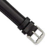DeBeer 16 mm Black Smooth Leather Chronograph with Silver-Tone Buckle 7.5 Inch Watch Band