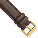 DeBeer 22 mm Dark Brown Glove Leather with Gold-Tone Panerai Style Buckle 7.75 Inch Watch Band