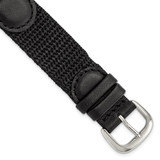 DeBeer 19 mm Black Army Style Nylon and Leather with Stainless Steel Buckle 7.75 Inch Watch Band