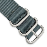 DeBeer 22 mm Two-Piece Grey Ballistic Nylon with Brushed Stainless Steel Buckle and Quick Release Spring Bars 8.5 Inch Watch Band