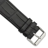 Gilden for Apple Watch 42/44 mm Black Gator Grain Calfskin Leather with Black Adapters and Stainless Steel Buckle 7.5 Inch