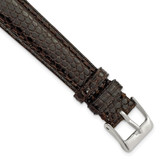 DeBeer 12 mm Brown Lizard Leather with Silver-Tone Buckle 6.75 Inch Watch Band