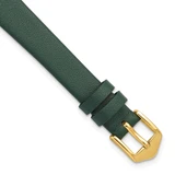 Gilden 12 mm Forest Green Classic Calfskin Leather with Gold-Tone Aluminum Buckle 6.6 Inch Watch Band